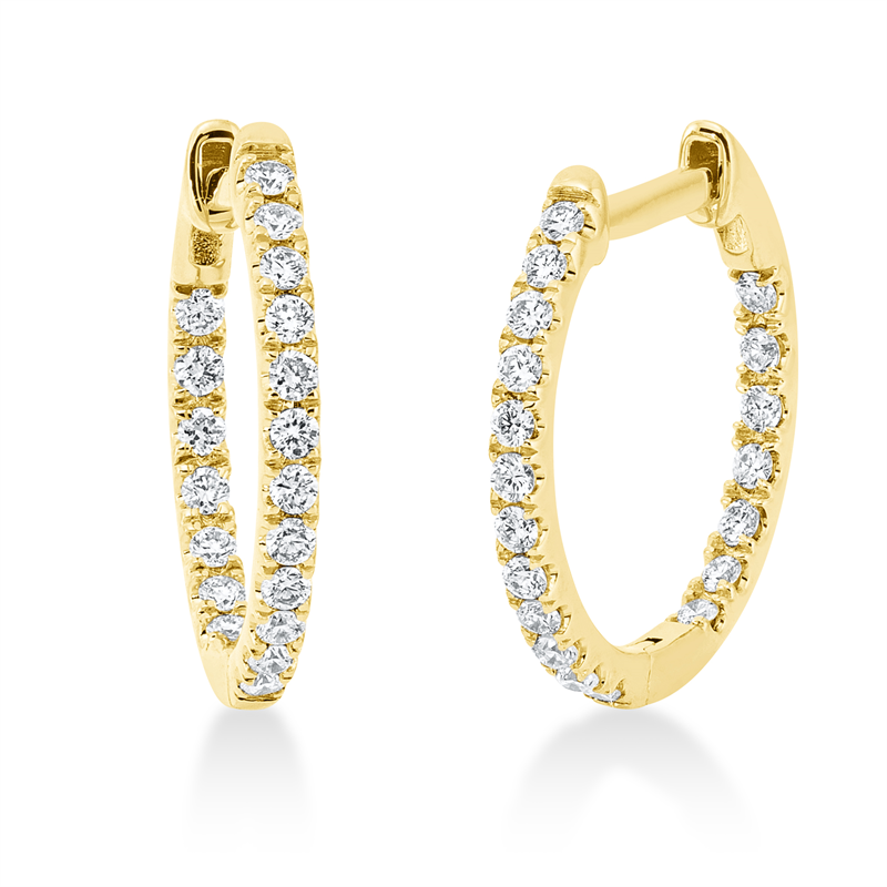 Creolen 18 kt GG, 38 Brill. 0,30 ct, TW-si