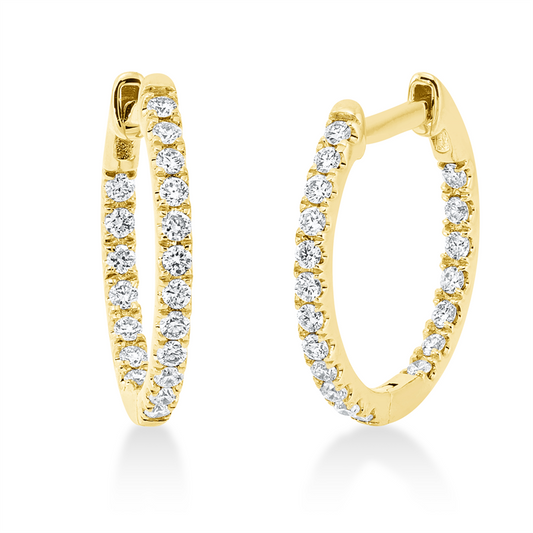 Creolen 18 kt GG, 38 Brill. 0,30 ct, TW-si