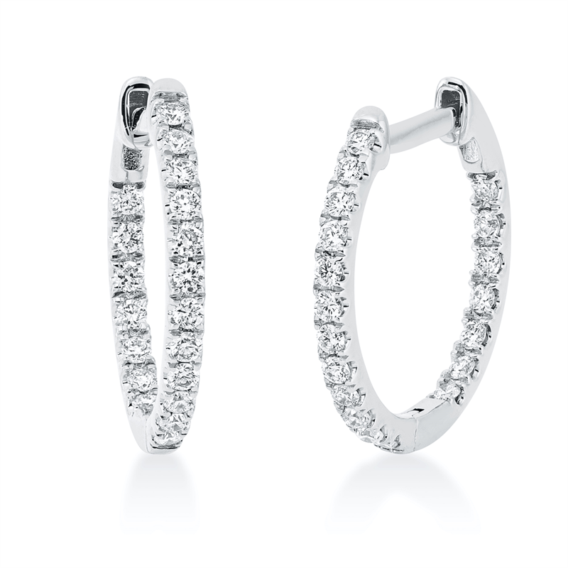 Creolen 18 kt WG, 38 Brill. 0,32 ct, TW-si