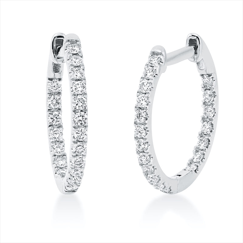 Creolen 18 kt WG, 38 Brill. 0,32 ct, TW-si