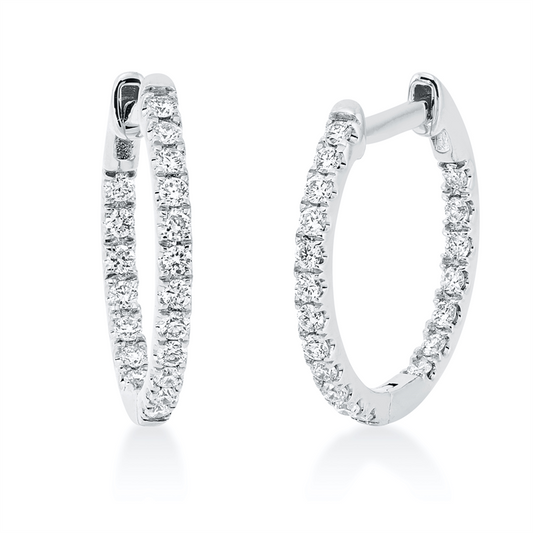 Creolen 18 kt WG, 38 Brill. 0,32 ct, TW-si