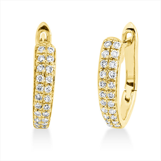 Creolen 18 kt GG, 44 Brill. 0,21 ct, TW-si