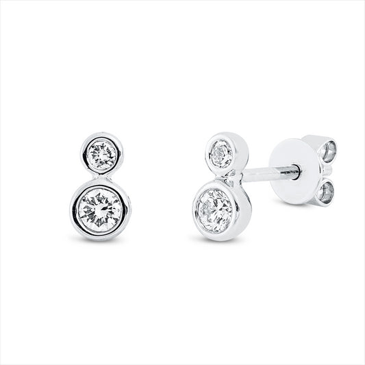 Ohrstecker 18 kt WG, 2 Brill. 0,22 ct, TW-si, 2 Brill. 0,07 ct, TW-si