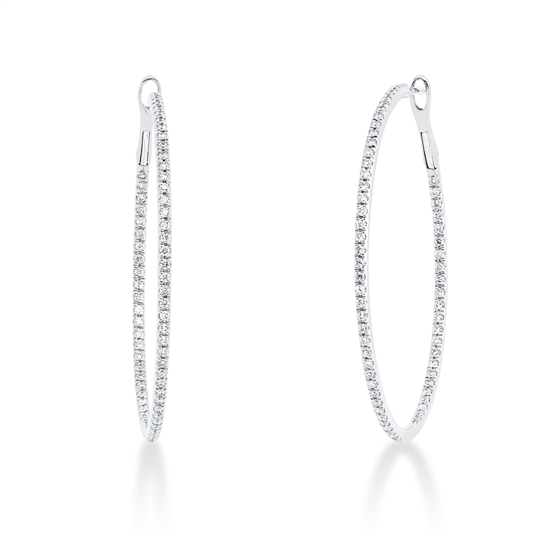Creolen 18 kt WG, 130 Brill. 0,50 ct, TW-si