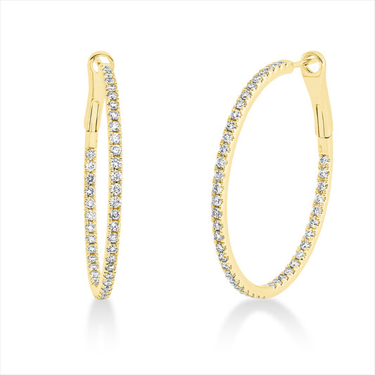 Creolen 18 kt GG, 86 Brill. 1,24 ct, TTLB-si