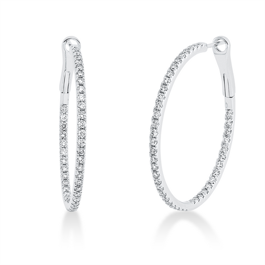 Creolen 18 kt WG, 86 Brill. 1,34 ct, TTLB-si