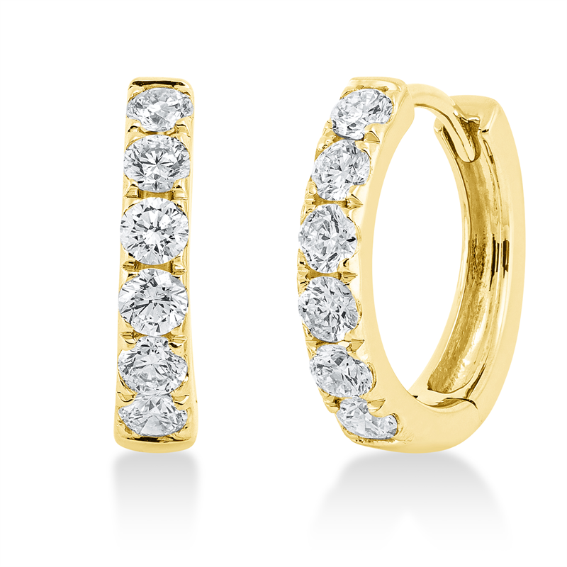 Creolen 18 kt GG, 12 Brill. 0,83 ct, TW-si