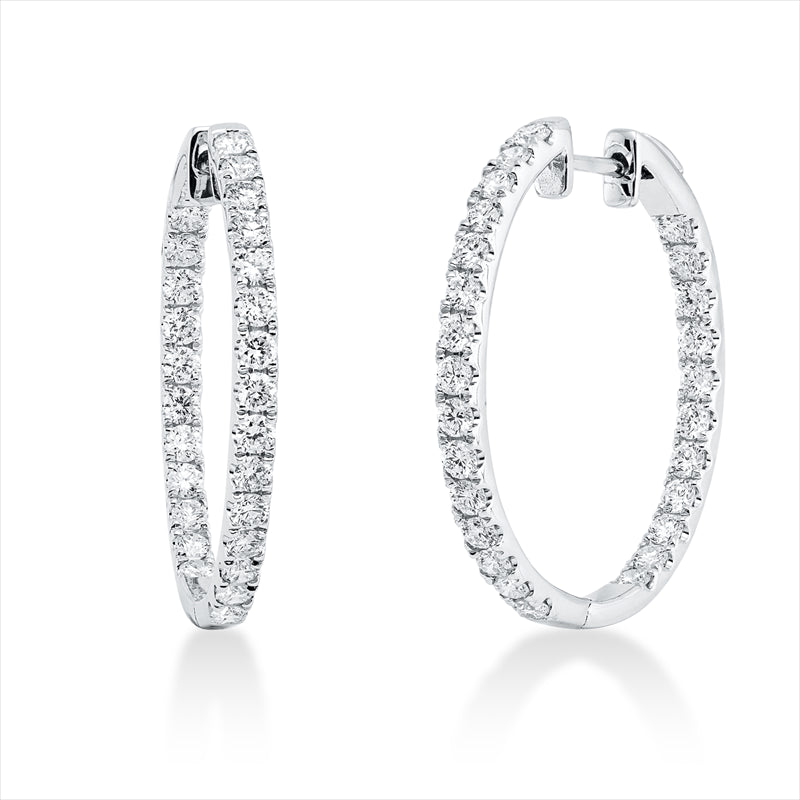 Creolen 18 kt WG, 52 Brill. 1,31 ct, TW-si