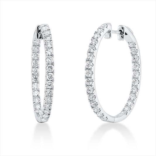 Creolen 18 kt WG, 52 Brill. 1,31 ct, TW-si