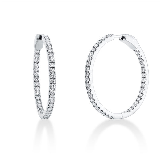 Creolen 18 kt WG, 74 Brill. 1,90 ct, TW-si