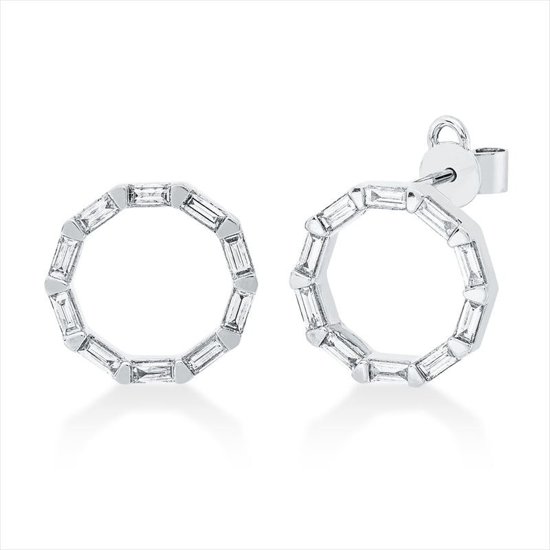 Ohrstecker 18 kt WG, 20 Bag. 0,46 ct, TW-vsi