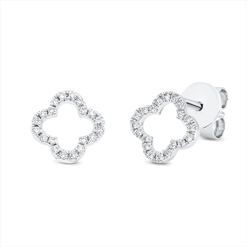 Ohrstecker 18 kt WG, 40 Brill. 0,11 ct, TW-si