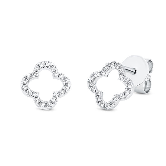 Ohrstecker 18 kt WG, 40 Brill. 0,11 ct, TW-si