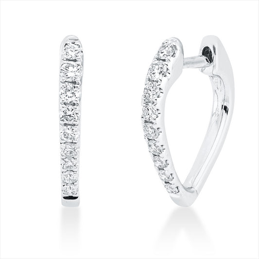 Creolen 18 kt WG, 18 Brill. 0,29 ct, TW-si