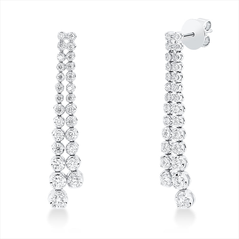 Ohrschmuck 18 kt WG, 54 Brill. 1,09 ct, TW-si