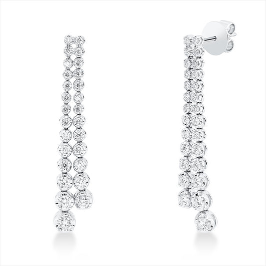 Ohrschmuck 18 kt WG, 54 Brill. 1,09 ct, TW-si