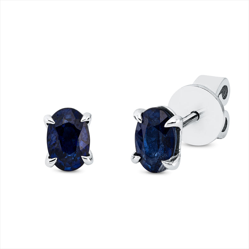 Ohrstecker 18 kt WG, 2 Saphire 1,19 ct blau