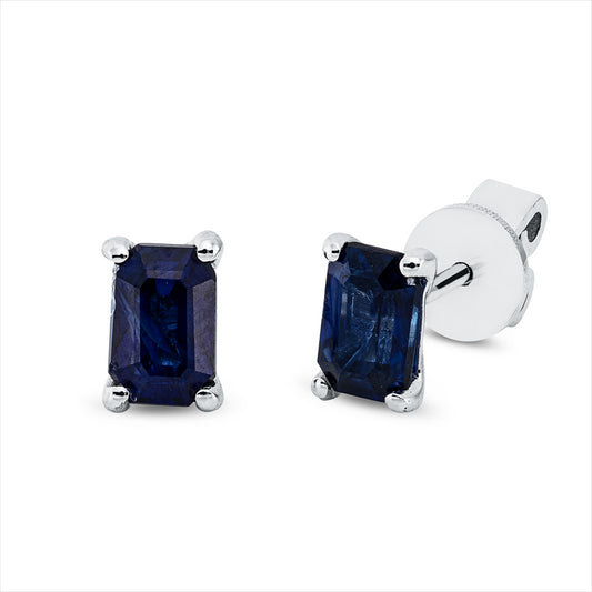 Ohrstecker 18 kt WG, 2 Saphire 1,46 ct blau