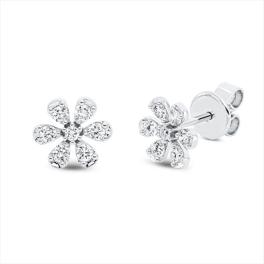 Ohrstecker 18 kt WG, 14 Brill. 0,34 ct, TW-pi