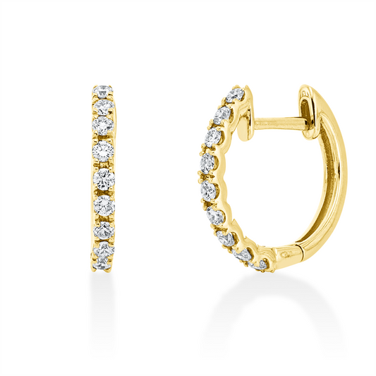 Creolen 18 kt GG, 18 Brill. 0,22 ct, W-pi