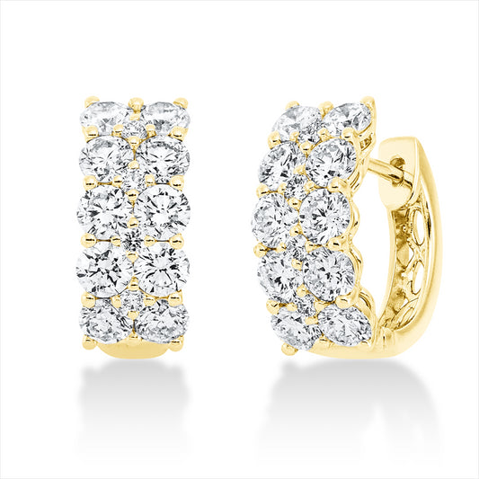 Creolen 18 kt GG, 8 Brill. 0,09 ct, TW-si, 20 Brill. 1,59 ct, TW-si