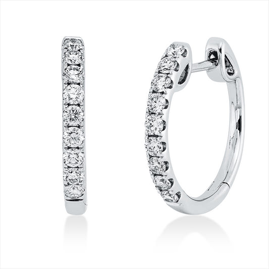 Creolen 18 kt WG, 18 Brill. 0,52 ct, TW-vsi