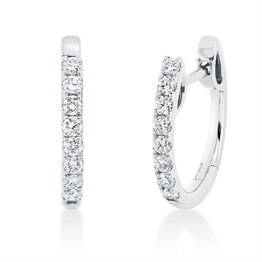Creolen 18 kt WG, 16 Brill. 0,31 ct, TW-si