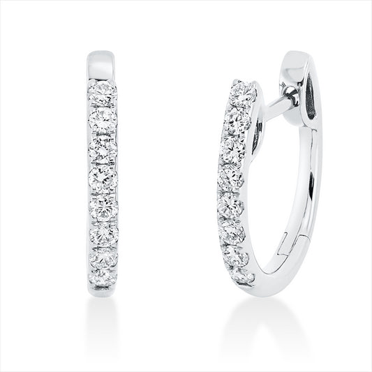 Creolen 18 kt WG, 16 Brill. 0,28 ct, TW-si