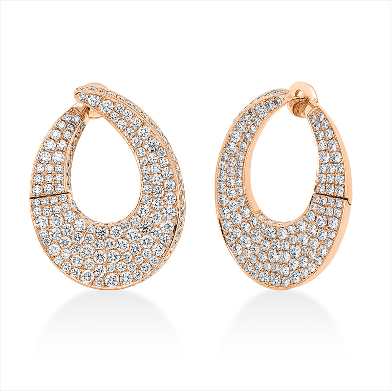 Ohrstecker 18 kt RG, 304 Brill. 5,58 ct, TW-vsi