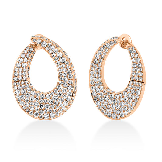 Ohrstecker 18 kt RG, 304 Brill. 5,58 ct, TW-vsi