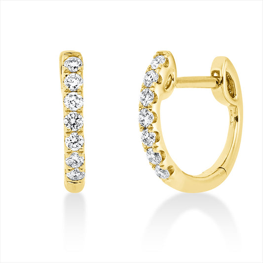 Creolen 18 kt GG, 14 Brill. 0,17 ct, TW-si