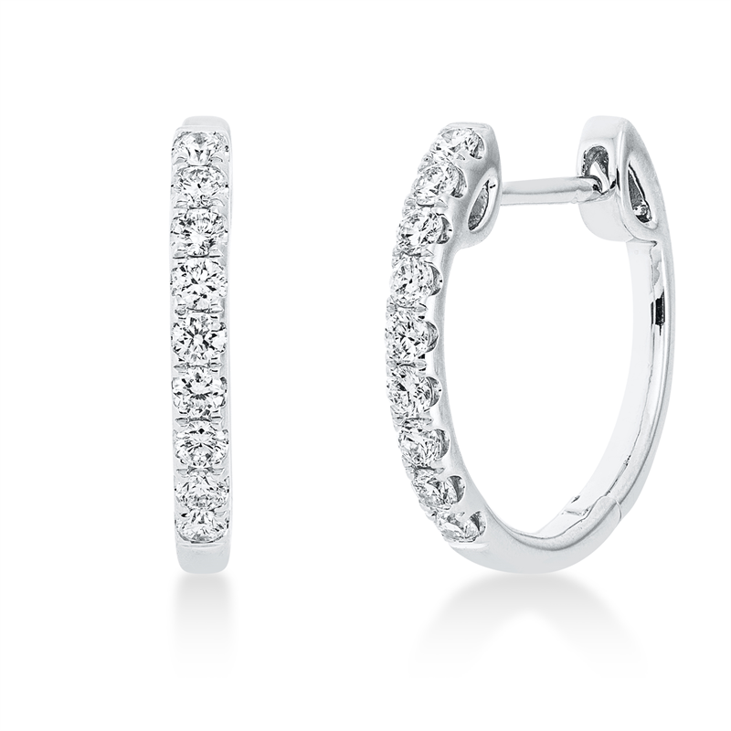 Creolen 18 kt WG, 18 Brill. 0,53 ct, TW-si