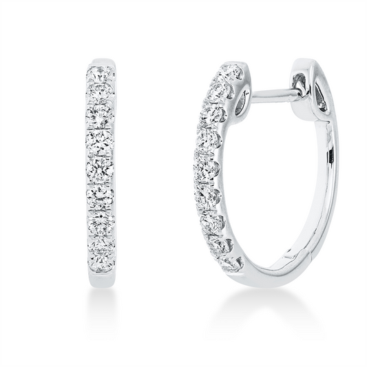Creolen 18 kt WG, 18 Brill. 0,53 ct, TW-si