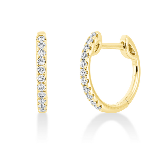 Creolen 18 kt GG, 22 Brill. 0,25 ct, TW-si