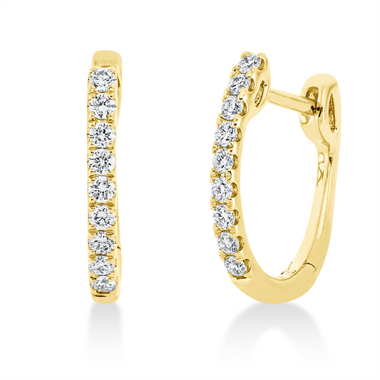 Creolen 18 kt GG, 18 Brill. 0,23 ct, TW-si