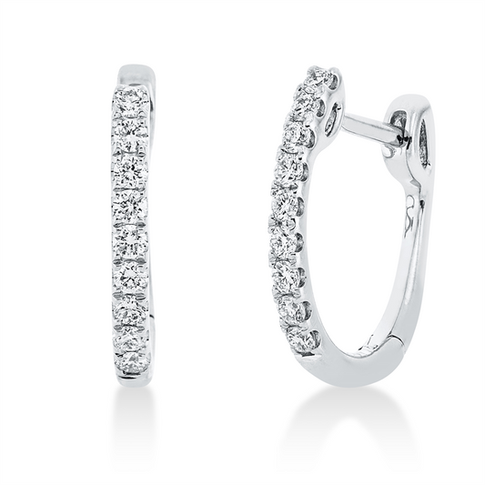 Creolen 18 kt WG, 18 Brill. 0,22 ct, TW-si