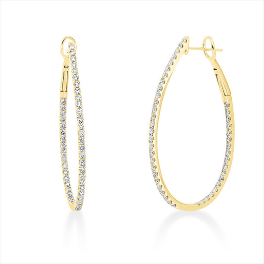 Creolen 18 kt GG, 90 Brill. 1,82 ct, TW-si