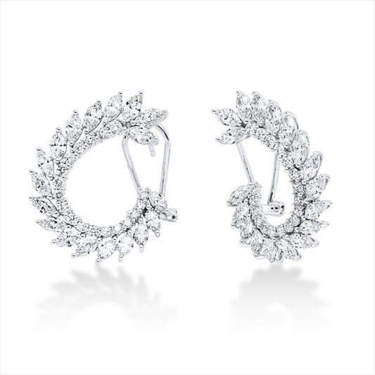 Ohrschmuck 18 kt WG, 22 Nav. 1,31 ct, TW-si, 14 Nav. 1,20 ct, TW-si, 36 Brill. 0,59 ct, TW-si