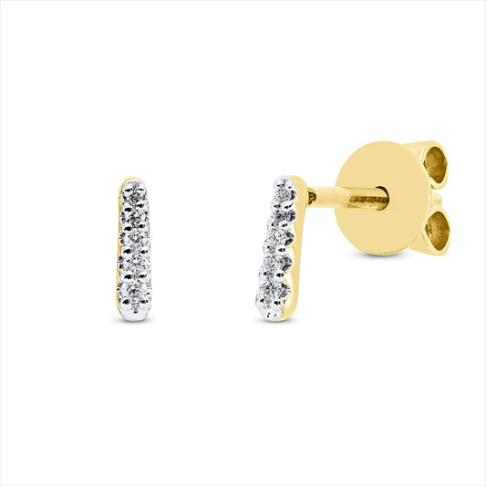 Ohrstecker 18 kt GG, 10 Brill. 0,04 ct, TW-si