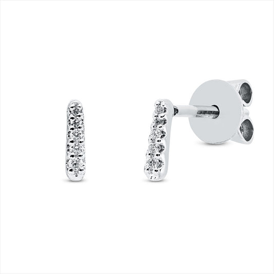 Ohrstecker 18 kt WG, 6 Brill. 0,01 ct, TW-si, 4 Brill. 0,02 ct, TW-si