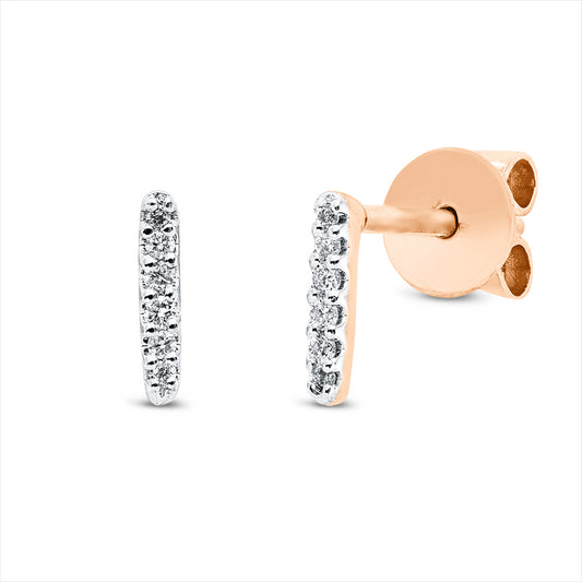 Ohrstecker 18 kt RG, 4 Brill. 0,01 ct, TW-si, 4 Brill. 0,02 ct, TW-si, 4 Brill. 0,01 ct, TW-si