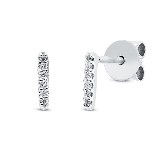 Ohrstecker 18 kt WG, 12 Brill. 0,04 ct, TW-si