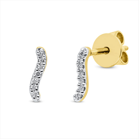 Ohrstecker 18 kt GG, 14 Brill. 0,05 ct, TW-si
