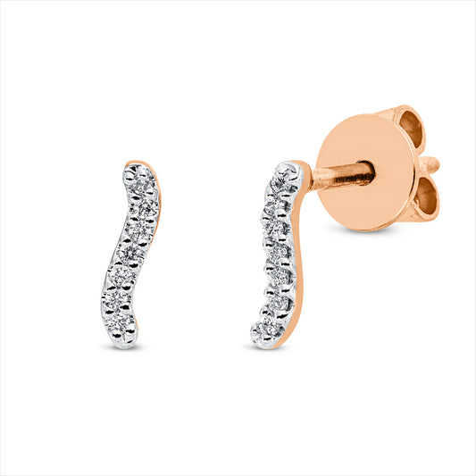 Ohrstecker 18 kt RG, 14 Brill. 0,05 ct, TW-si