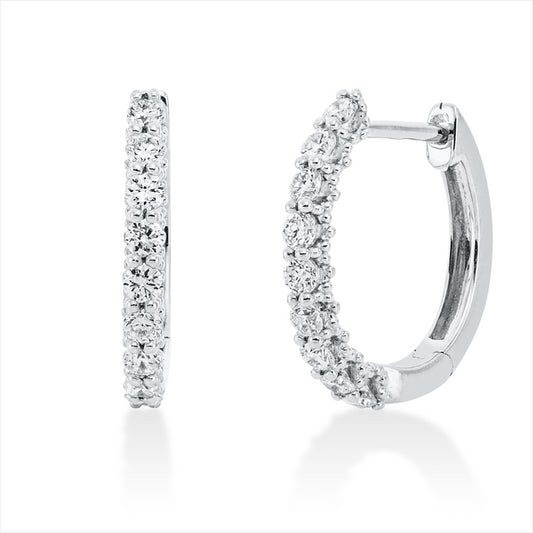 Creolen 18 kt WG, 18 Brill. 0,40 ct, TW-si