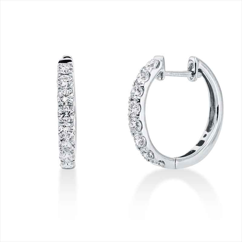 Creolen 18 kt WG, 16 Brill. 0,67 ct, W-pi
