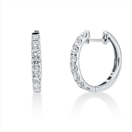 Creolen 18 kt WG, 16 Brill. 0,67 ct, W-pi