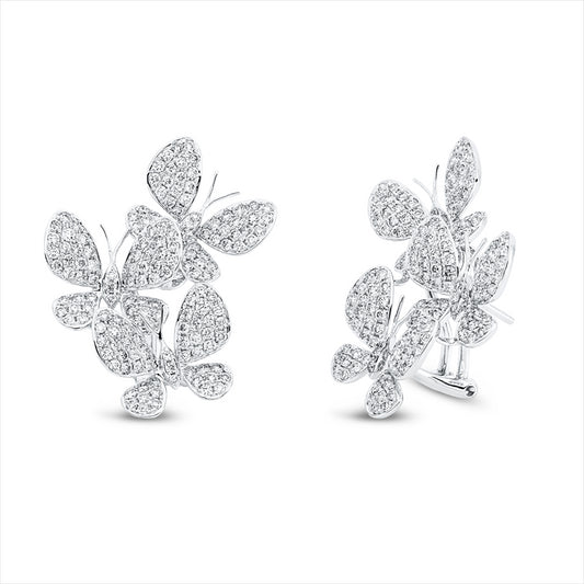 Ohrstecker 18 kt WG, 318 Brill. 2,14 ct, TW-vsi