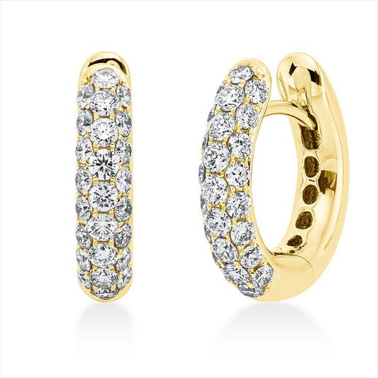 Creolen 18 kt GG, 50 Brill. 1,12 ct, TW-vsi