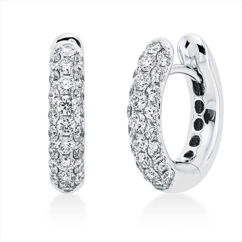 Creolen 18 kt WG, 50 Brill. 1,12 ct, TW-vsi